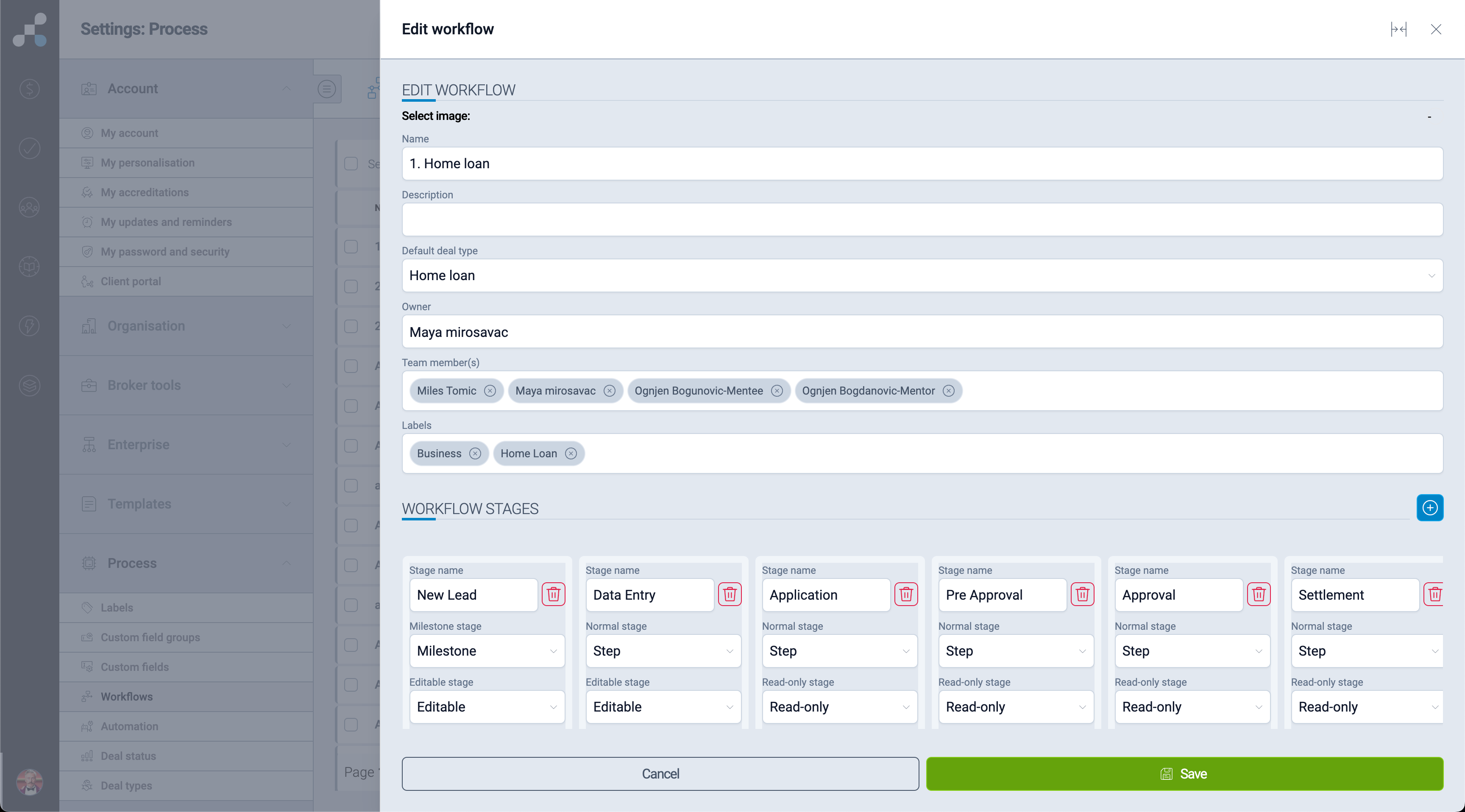 Creating a workflow 